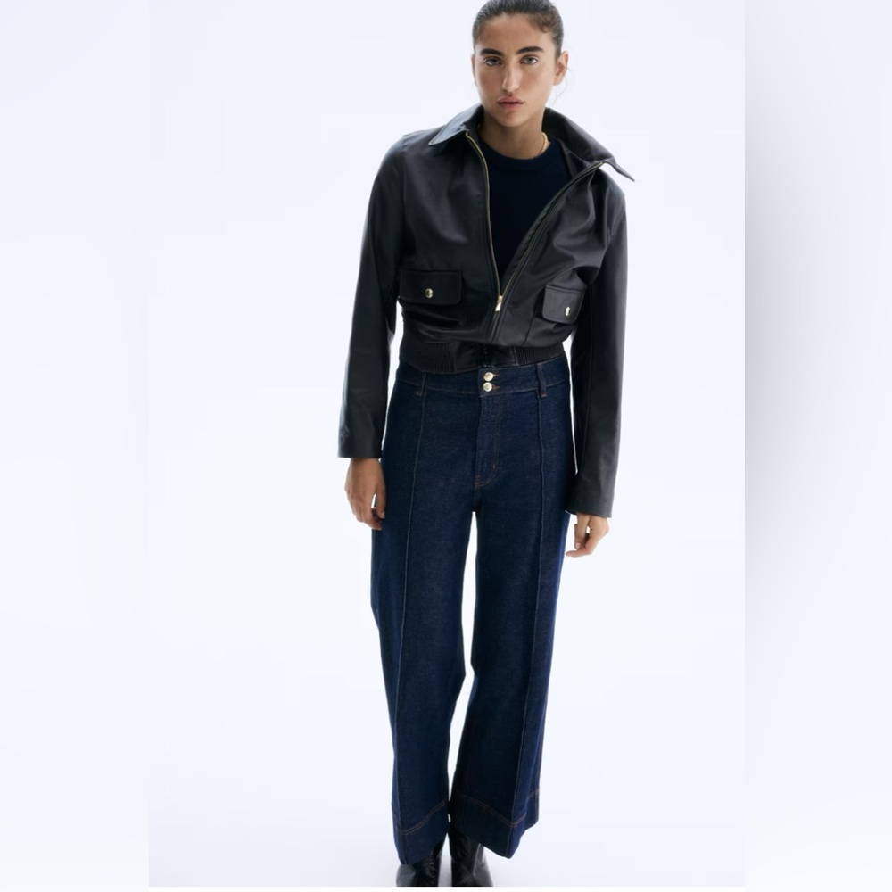 H&M Dark Blue Wide-Leg Jeans